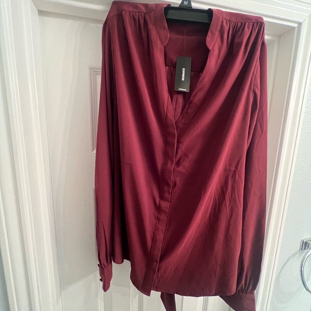 ‘Express’ Burgundy Women’s Shirt by Zara